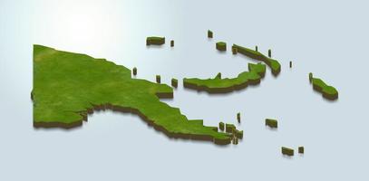 Illustrazione della mappa 3d della papua nuova guinea foto