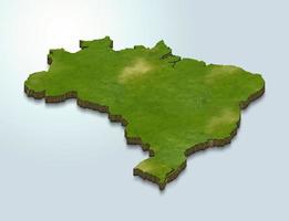 Illustrazione della mappa 3d del Brasile foto