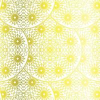 astratto giallo mandala arte ornamentale di lusso pittura antico motivo geometrico su bianco. foto