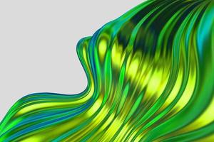 linea astratta a strisce ondulate verde chiaro e giallo curvo modello retrò liscio con trama a mezzitoni pastello a onda. foto