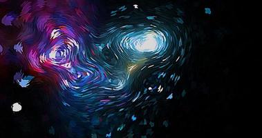 astratto spazio azzurro elegante sfocatura universo nebbia con stelle e galassie polvere di stelle latte dinamico sullo spazio scuro. foto
