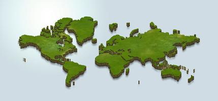 Illustrazione della mappa 3d del mondo foto