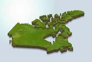 Illustrazione della mappa 3d del Canada foto