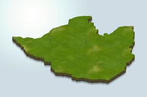 Illustrazione della mappa 3d dello zimbabwe foto