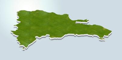 Illustrazione della mappa 3d della repubblica dominicana foto