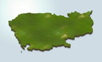 Illustrazione della mappa 3d della Cambogia foto