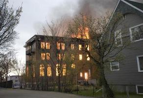 incendio nella costruzione del Saskatchewan foto