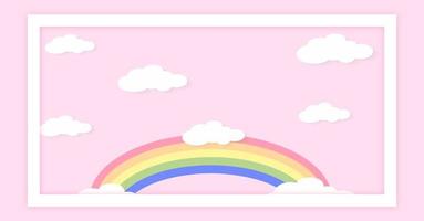 priorità bassa dell'arcobaleno del cielo variopinto di kawaii astratto. grafica comica pastello sfumata morbida. concetto per la progettazione o la presentazione della carta di nozze foto