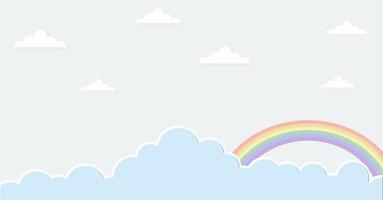 astratto kawaii cool colorato nuvola cielo arcobaleno sullo sfondo. grafica comica pastello sfumata morbida. concetto per bambini e asili nido o presentazione foto