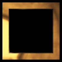 glitter in metallo dorato e cornice lucida isolata su sfondo nero foto