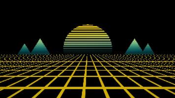 sfondo fantascientifico in stile retrò anni '80 futuristico con paesaggio a griglia laser. foto