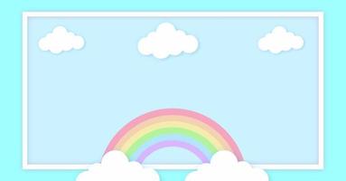 priorità bassa dell'arcobaleno del cielo variopinto di kawaii astratto. grafica comica pastello sfumata morbida. concetto per la progettazione o la presentazione della carta di nozze foto