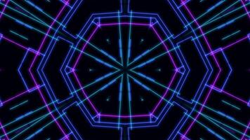 bagliore luminoso astratto al neon di fantascienza retrò colorato su sfondo nero. laser show design colorato per tecnologie pubblicitarie banner. stile retrò degli anni '80 foto