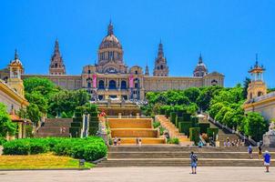 palau nacional o palazzo nazionale di montju c e museo nazionale d'arte di catalonia a barcellona foto