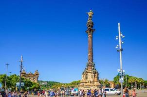 colombo monumento a cristoforo colombo all'estremità inferiore della rambla foto