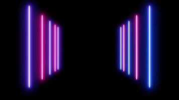 riflesso di lente luminoso al neon astratto colorato su sfondo nero. laser show design colorato per banner pubblicitari tecnologie foto