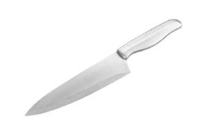 coltello da cucina in acciaio isolato su sfondo bianco con tracciato di ritaglio. foto