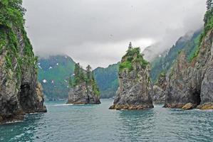 baia nebbiosa dell'oceano foto