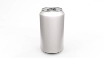 lattina di alluminio o confezione di soda mock up isolato su sfondo bianco. rendering 3D foto