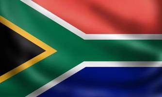 bandiera nazionale del sud africa. Immagine di alta qualità della bandiera sventolante del rendering 3D. colori, dimensioni e forme originali. foto