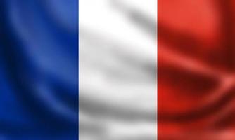 bandiera nazionale della francia. Immagine di alta qualità della bandiera sventolante del rendering 3D. colori, dimensioni e forme originali. foto