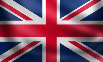 bandiera nazionale del Regno Unito. Immagine di alta qualità della bandiera sventolante del rendering 3d. simbolo ufficiale dello stato del Regno Unito del paese. colori, dimensioni e forme originali. foto