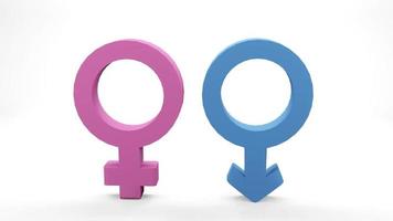 simbolo di genere maschile femminile isolato. rendering 3D foto