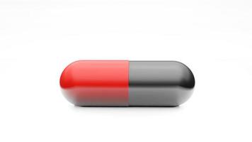 capsule isolate su sfondo bianco. isolare del primo piano dell'icona della pillola medica, tre dimensioni foto