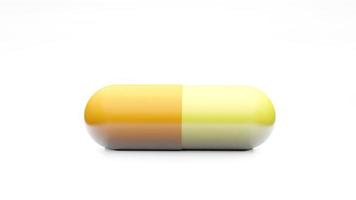 capsule isolate su sfondo bianco. isolare del primo piano dell'icona della pillola medica, tre dimensioni foto