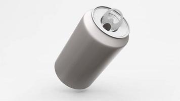 lattina di alluminio o confezione di soda mock up isolato su sfondo bianco. rendering 3D foto