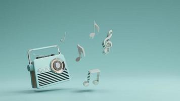 design vintage radiofonico, rendering 3d foto