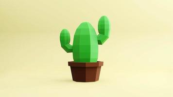poligono basso del cactus del rander 3d foto