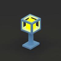 Lampada da notte voxel con rendering 3d foto