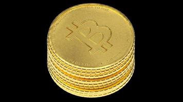 bitcoin moneta d'oro isolato sfondo 3d rendering dell'illustrazione