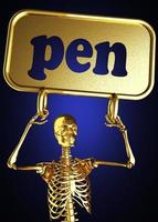 parola di penna e scheletro d'oro foto