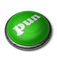 gioco di parole sul pulsante verde isolato su bianco foto