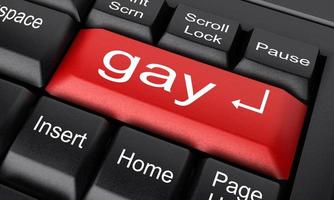parola gay sul pulsante rosso della tastiera foto