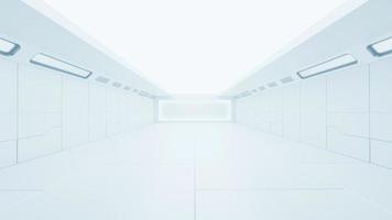 laboratorio scientifico o stanza bianca vuota. background tecnologico e concetto di scienza. rendering 3d. foto