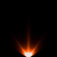 astratto luce arancione riflettore caldo raggio effetto luce sovrapposizione realistico fiocchi di neve che cadono modello su nero. foto