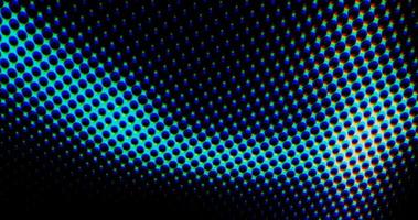 astratto azzurro punti griglia semitono onda futuristico modello contorto con cerchio minimalismo geometria texture su nero. foto