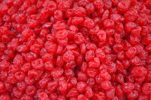 dettaglio di frutta rossa di ciliegia essiccata foto