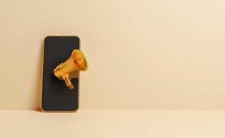 telefono cellulare dorato con megafono foto