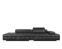divano in pelle nera rendering 3d isolato su sfondo bianco foto