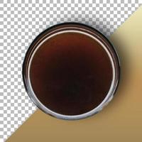 colpo isolato di una tazza di caffè nero su sfondo trasparente. foto