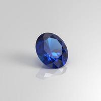rendering 3d ovale di pietra preziosa blu zaffiro foto