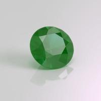 pietra preziosa smeraldo rotonda rendering 3d foto