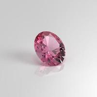 rendering 3d ovale di pietra preziosa tormalina rosa foto