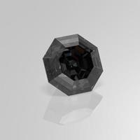 rendering 3d dell'ottagono della pietra preziosa del diamante nero foto