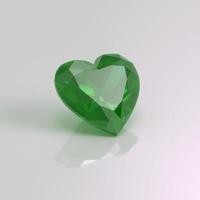 cuore di pietra preziosa smeraldo rendering 3d foto