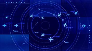 schermata di simulazione che mostra vari voli per il trasporto e passeggeri. foto